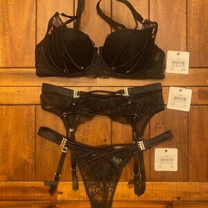 Honey Birdette Tessa Black 3 piece set